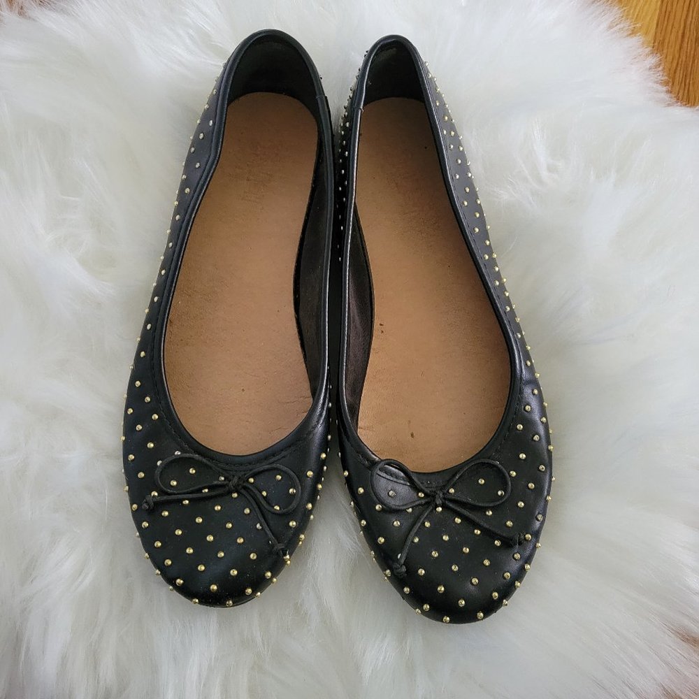 Brash Black Studded Flat